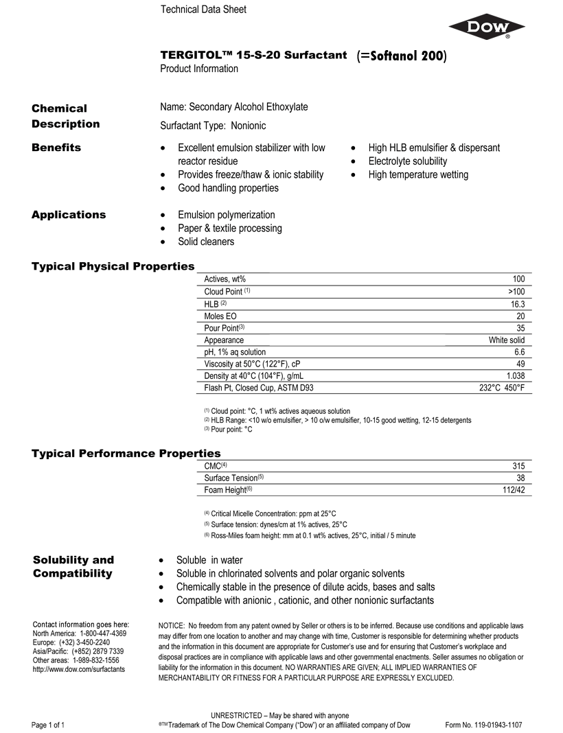 TERGITOL 15-S-20